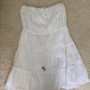 Aerie Strapless Cotton Dress White